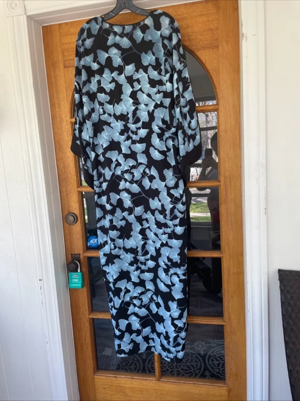 Bcbgmaxazria Worina Kimono Tunic Dress Floral Blue And Black Size XS/S - Picture 8 of 8